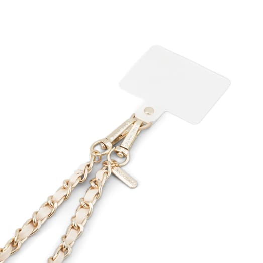 Case-Mate Phone Crossbody - Gold Chain and Cream Leather - Cream / Gold