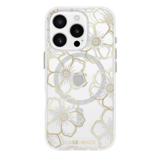 Case-Mate Floral Gems MagSafe Case For iPhone 16 Pro (6.3") - Gold