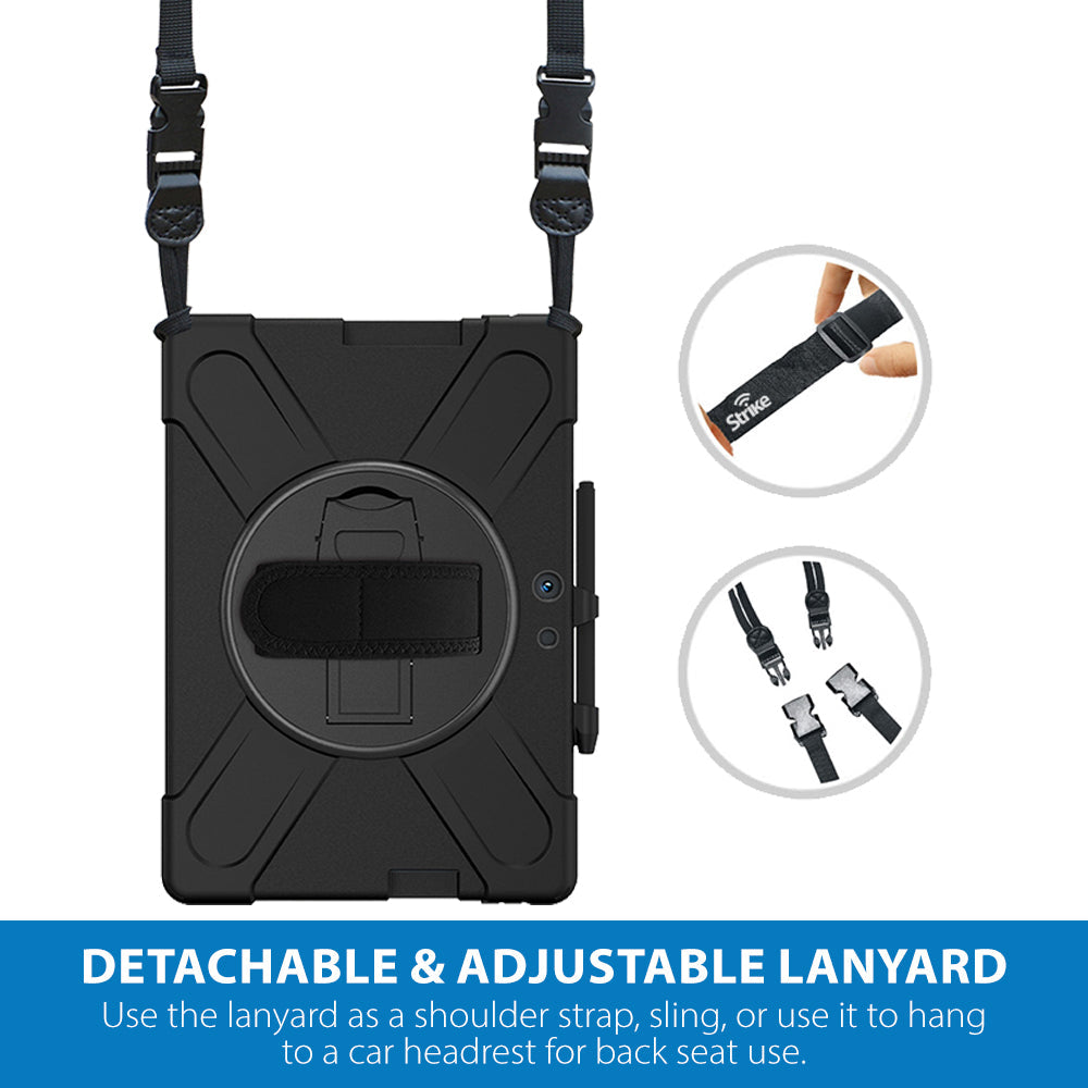 Strike Strike Microsoft Surface X Rugged Case with Hand Strap Case & Lanyard Sholder Strap