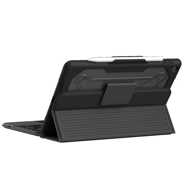 UAG Rugged Apple iPad (10.2") (9th/8th/7th Gen) Bluetooth Keyboard with Trackpad Case (English) (US) - Black/Ash(124000114031)