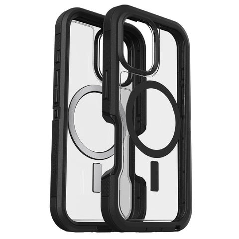 For iPhone 16 Series-OtterBox Defender XT MagSafe Case- Dark Side- Clear/Black