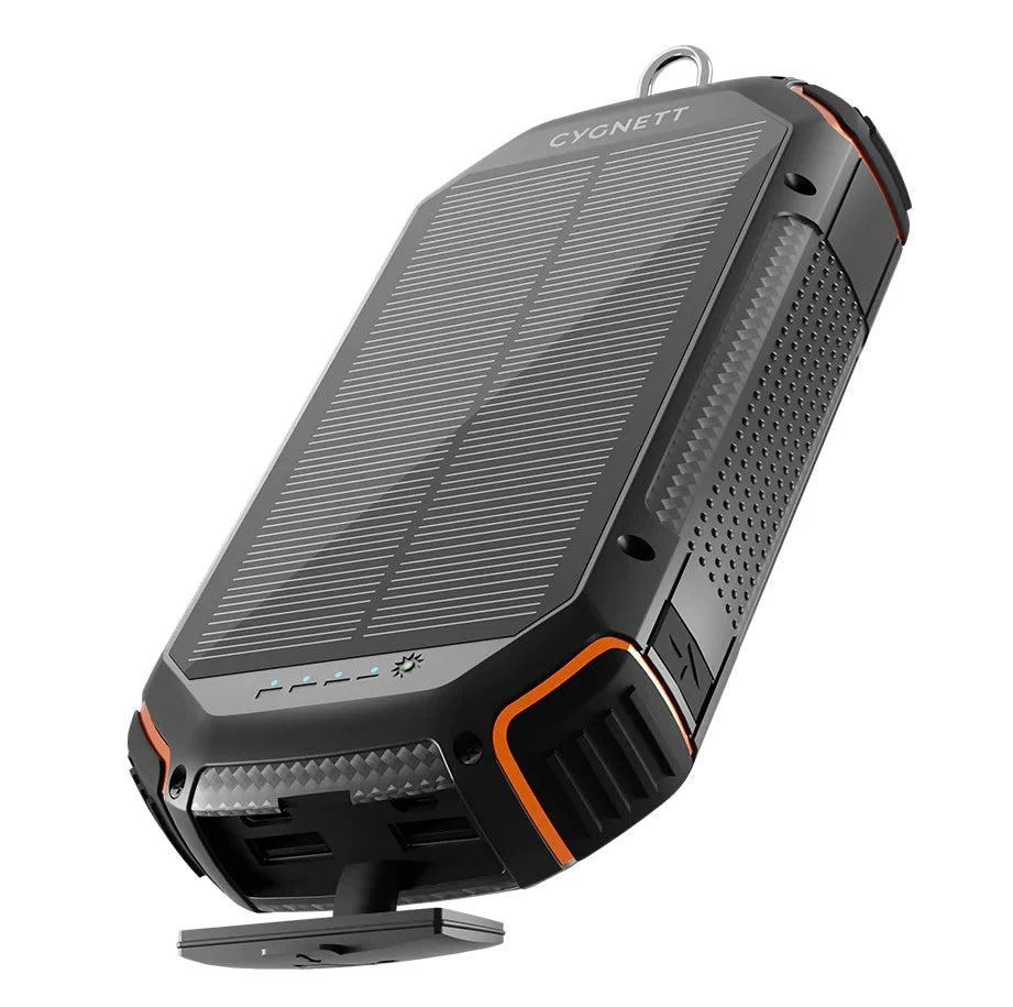 Cygnett 20,000 mAh Solar Charging Power Bank with LED Camping Light IP54 Dust & Waterproof