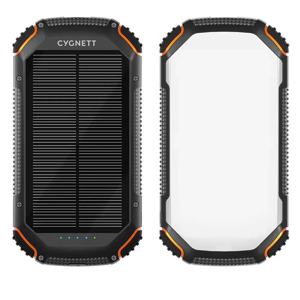 Cygnett 20,000 mAh Solar Charging Power Bank with LED Camping Light IP54 Dust & Waterproof