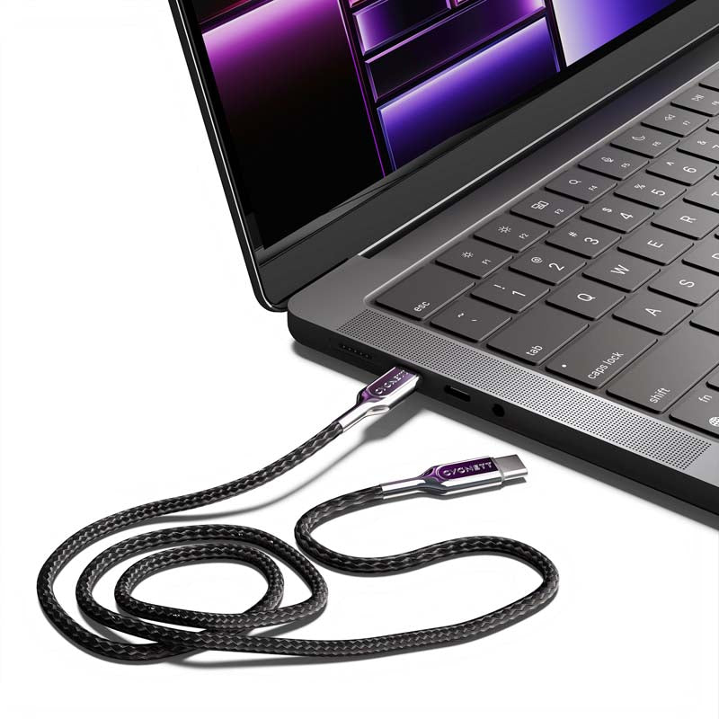 Cygnett Armoured Pro 240W USB-C to USB-C (4.0) Cable (1M) - Black,40GBPs Transfer,Fast Charge, 8K Video,Best for Laptop