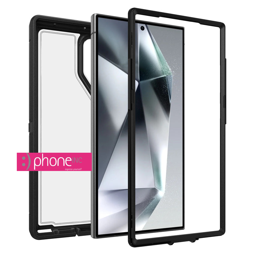 OtterBox Defender XT Clear Samsung Galaxy S24 Ultra 5G (6.8") Case Clear/Black - (77-94727),DROP+ 5X Military Standard, Port Covers