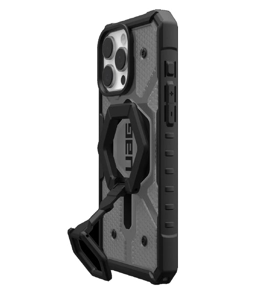 UAG Pathfinder Clear MagSafe Apple iPhone 16 Pro Max (6.9") Rugged Case + Black Ring Stand- Ash(1144651BV02) 10 Years Warranty