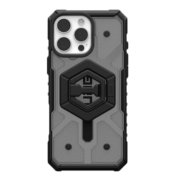 UAG Pathfinder Clear MagSafe Apple iPhone 16 Pro Max (6.9") Rugged Case + Black Ring Stand- Ash(1144651BV02) 10 Years Warranty