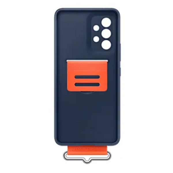 Samsung - Galaxy A73 5G (6.7") Samsung Silicone Cover with Strap Case - Navy or White