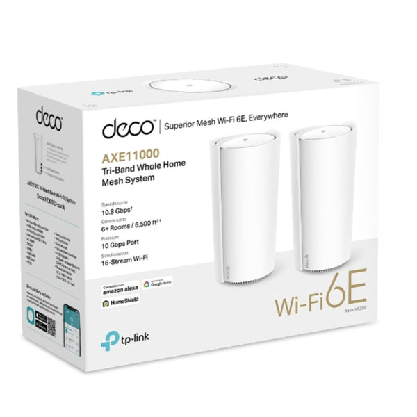 TP-Link Deco XE200(1-pack) AXE11000 Whole Home Mesh Wi-Fi 6E System