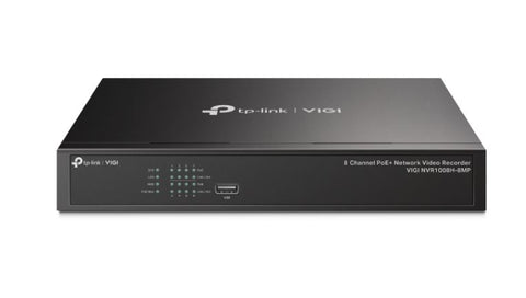 TP-Link VIGI NVR1008H-8MP 8 Channel PoE+ Network Video Recorder 113W PoE Budget H.265+ 4K Video Output & 16MP Decoding Capacity (HDD Not Included)