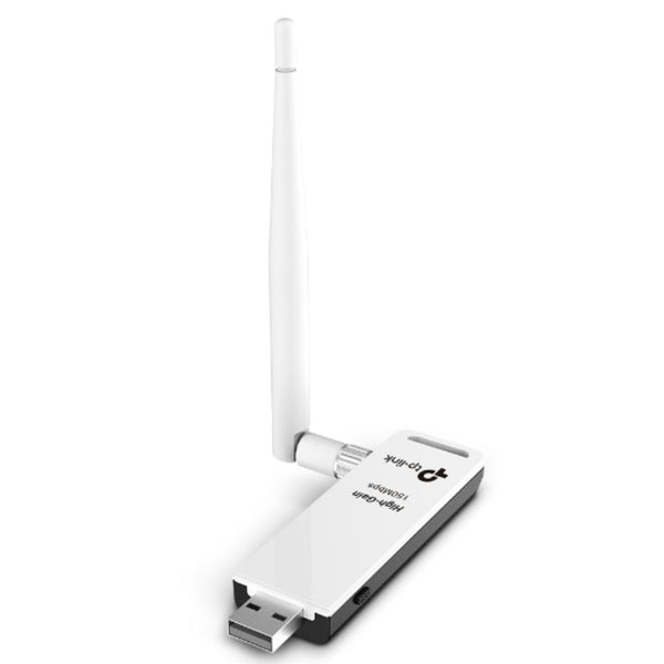 TP-Link TL-WN722N N150 High Gain Wireless USB Adapter 2.4GHz (150Mbps) 1xUSB2 802.11bgn 1x4dBi Omni Directional Antenna WPS button