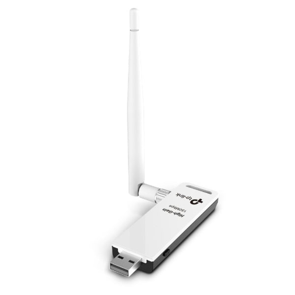 TP-Link TL-WN722N N150 High Gain Wireless USB Adapter 2.4GHz (150Mbps) 1xUSB2 802.11bgn 1x4dBi Omni Directional Antenna WPS button