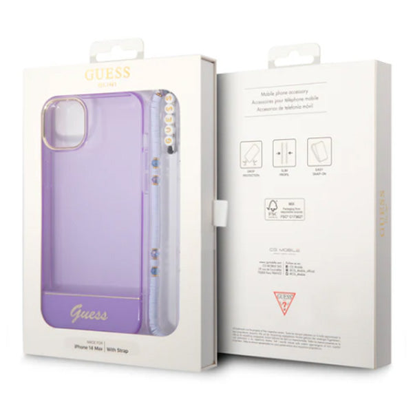 GUESS Double Layer - iPhone 14 Plus (6.7")  - Purple w/strap