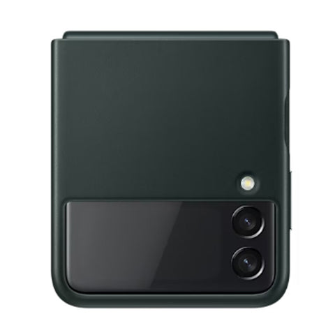 Galaxy Z Flip3 5G Leather Cover- Green
