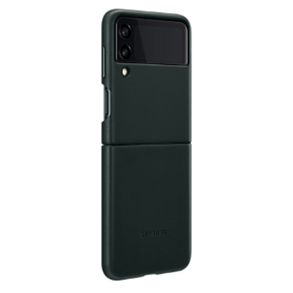 Galaxy Z Flip3 5G Leather Cover- Green