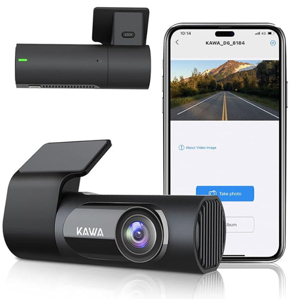 KAWA WiFi Dash Camera 2K for Cars 1440P with Hand-Free Voice Control, Night Vision, Mini Hidden Dashcam Front, Emergency Lock, Loop Recording, 24-Hour Parking Monitor, APP, Support 256GB Max