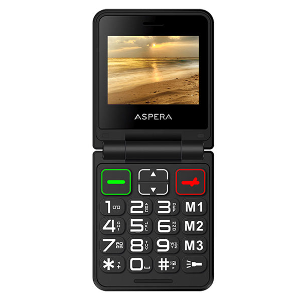 Aspera F50 4G Flip Phone (2.4'', 128MB/48MB) - Midnight or Red