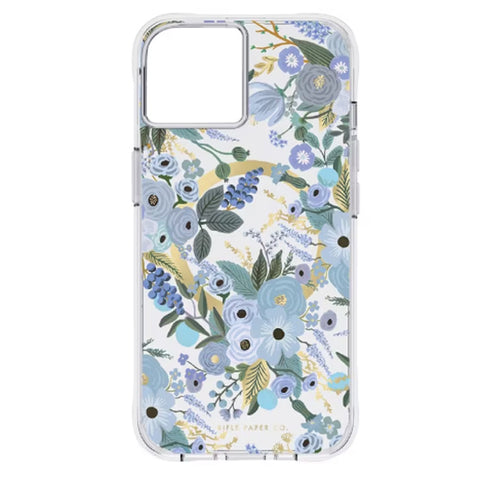 Case-Mate Rifle Paper Case - MagSafe For iPhone 14 Pro (6.1") - Garden Party Blue-Multi