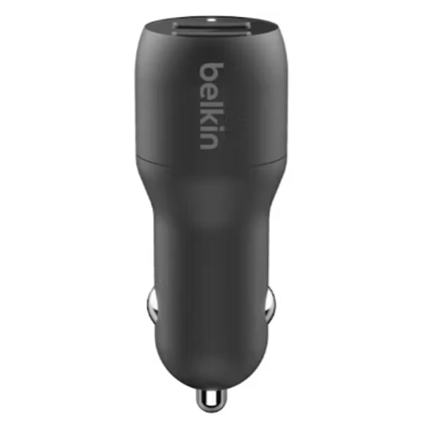 Belkin BoostCharge 24W Dual USB-A Car Charger with USB-A to Lighting Cable