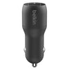 Belkin BoostCharge 24W Dual USB-A Car Charger with USB-A to Lighting Cable