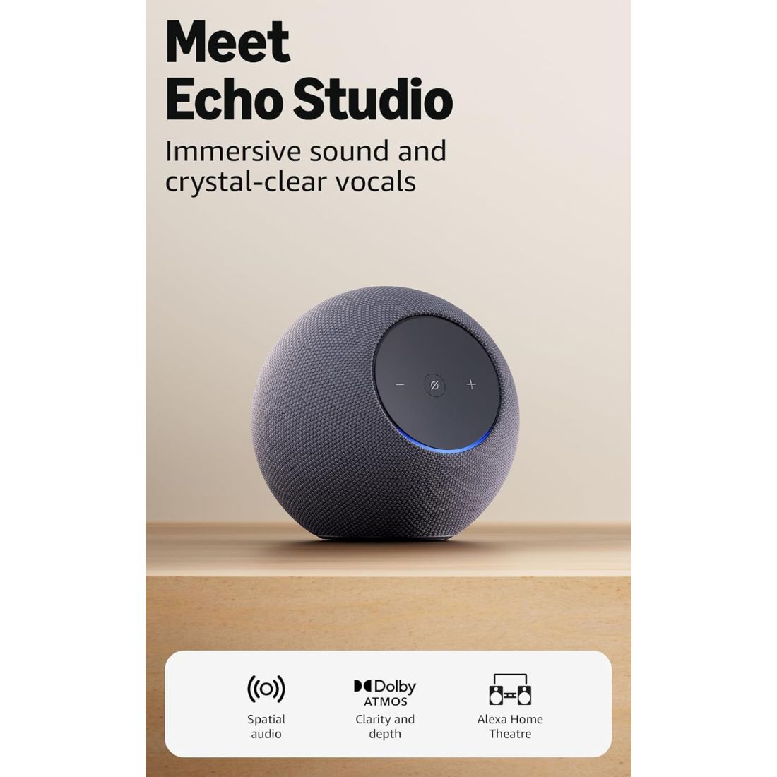 Amazon Echo Studio (Newest Gen) Dolby Atmos/Immersive Spatial - Graphite