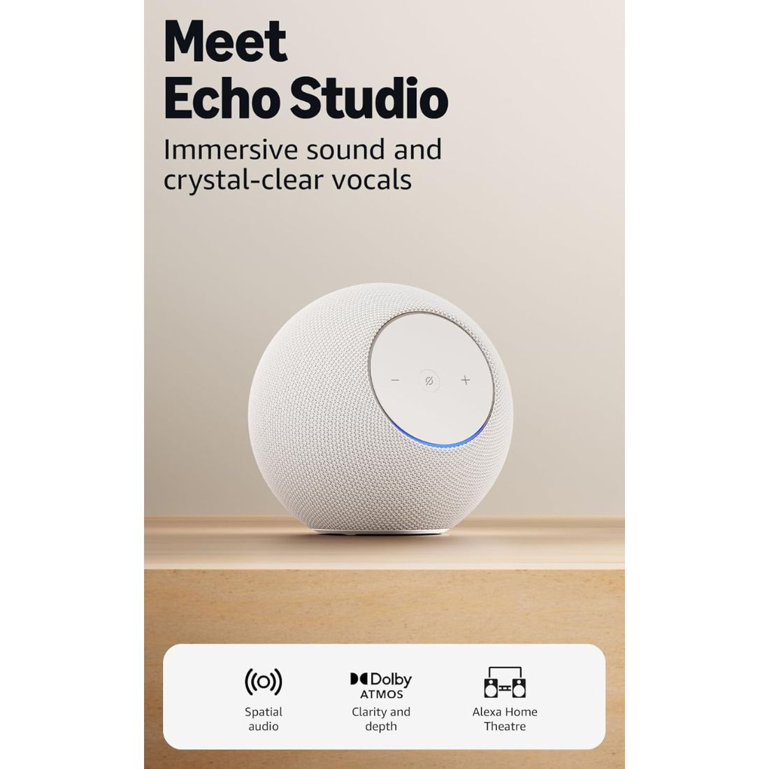 Amazon Echo Studio (Newest Gen) Dolby Atmos/Immersive Spatial - White(OS)