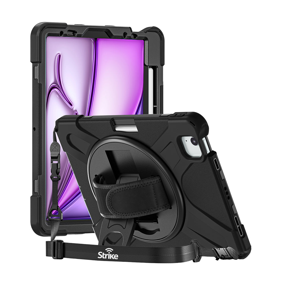 iPad Air 13 (M3/M2) Shockproof Case with Hand Strap & Lanyard
