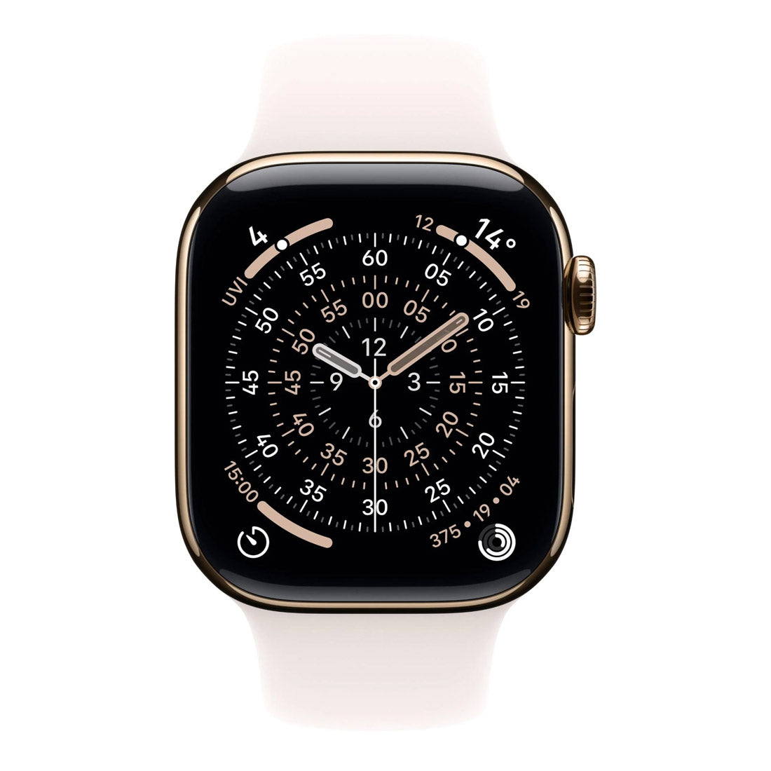 Apple Watch Series 11 GPS + Cellular 46mm Gold Titanium Case w/ Light Blush Sports Band (M/L)