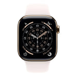 Apple Watch Series 11 GPS + Cellular 46mm Gold Titanium Case w/ Light Blush Sports Band (S/M)
