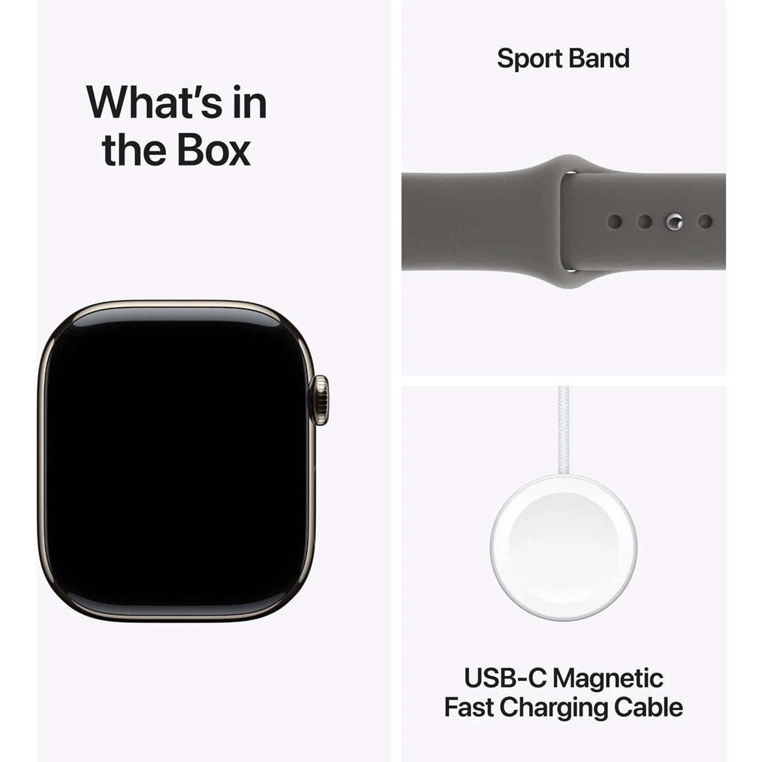 Apple Watch Series 11 GPS + Cellular 42mm Natural Titanium Case w/ Stone Grey Sports Band (S/M)