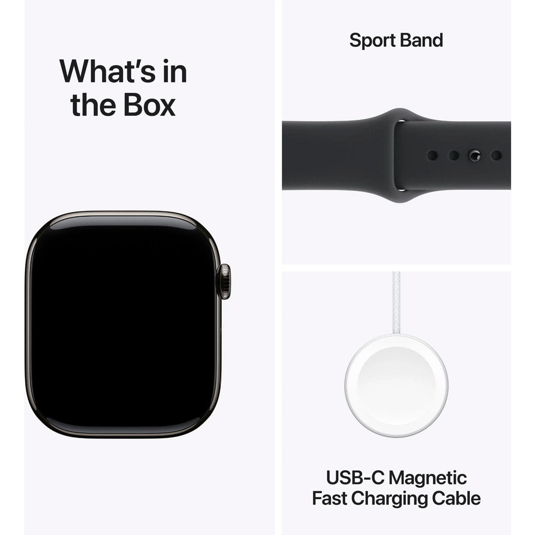 Apple Watch Series 11 GPS + Cellular 46mm Slate Titanium Case w/ Black Sports Band (S/M)