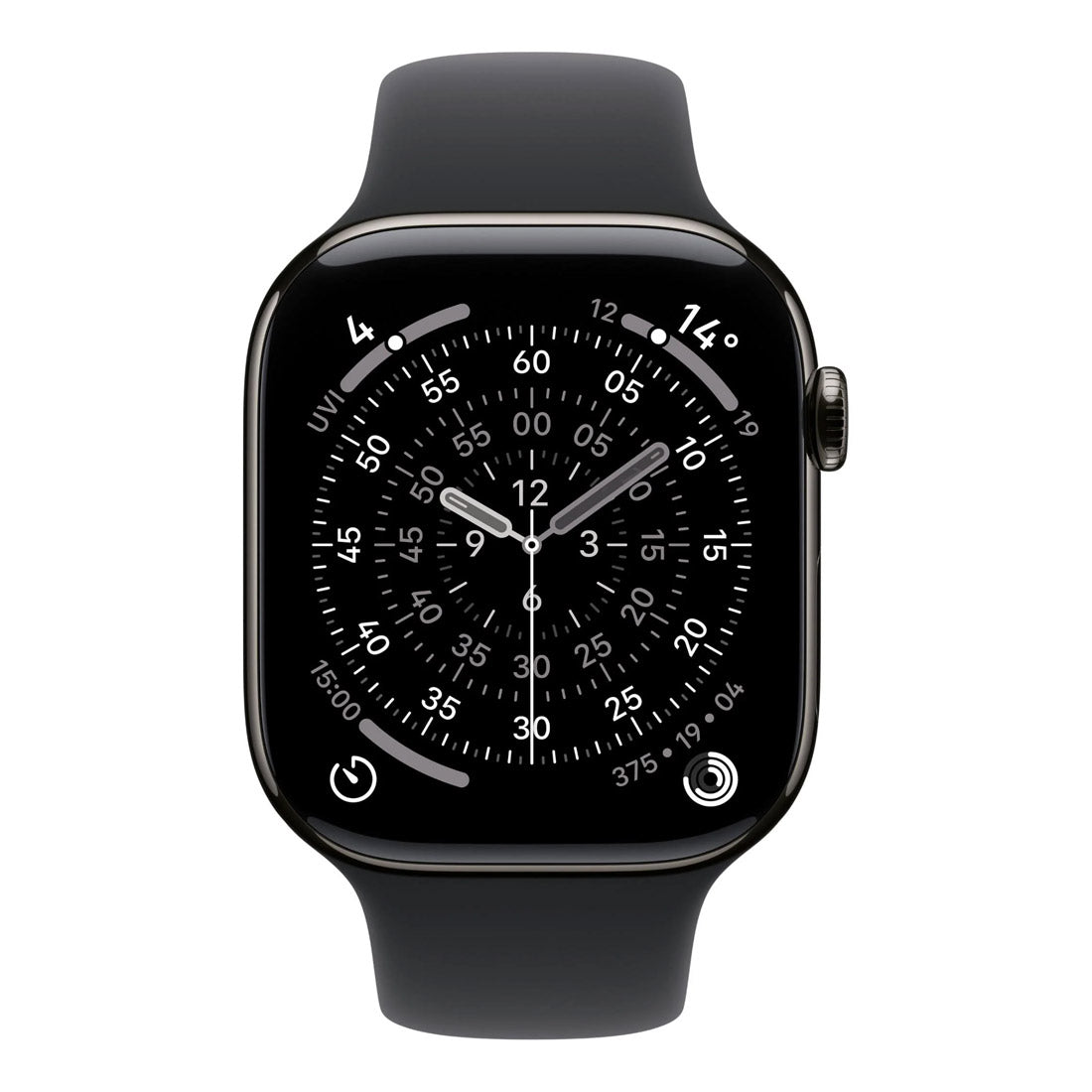 Apple Watch Series 11 GPS + Cellular 42mm Slate Titanium Case w/ Black Sports Band (S/M)