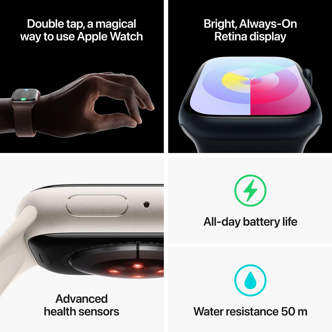 Apple Watch Series 9 GPS + Cellular 45mm Midnight Aluminum Case w/ Midnight Sport Loop