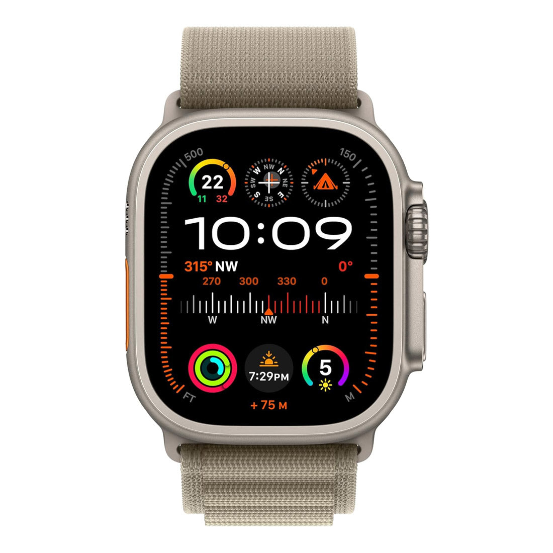 Apple Watch Ultra 2 49mm GPS + Cellular Titanium Case w/ Olive Alpine Loop Medium
