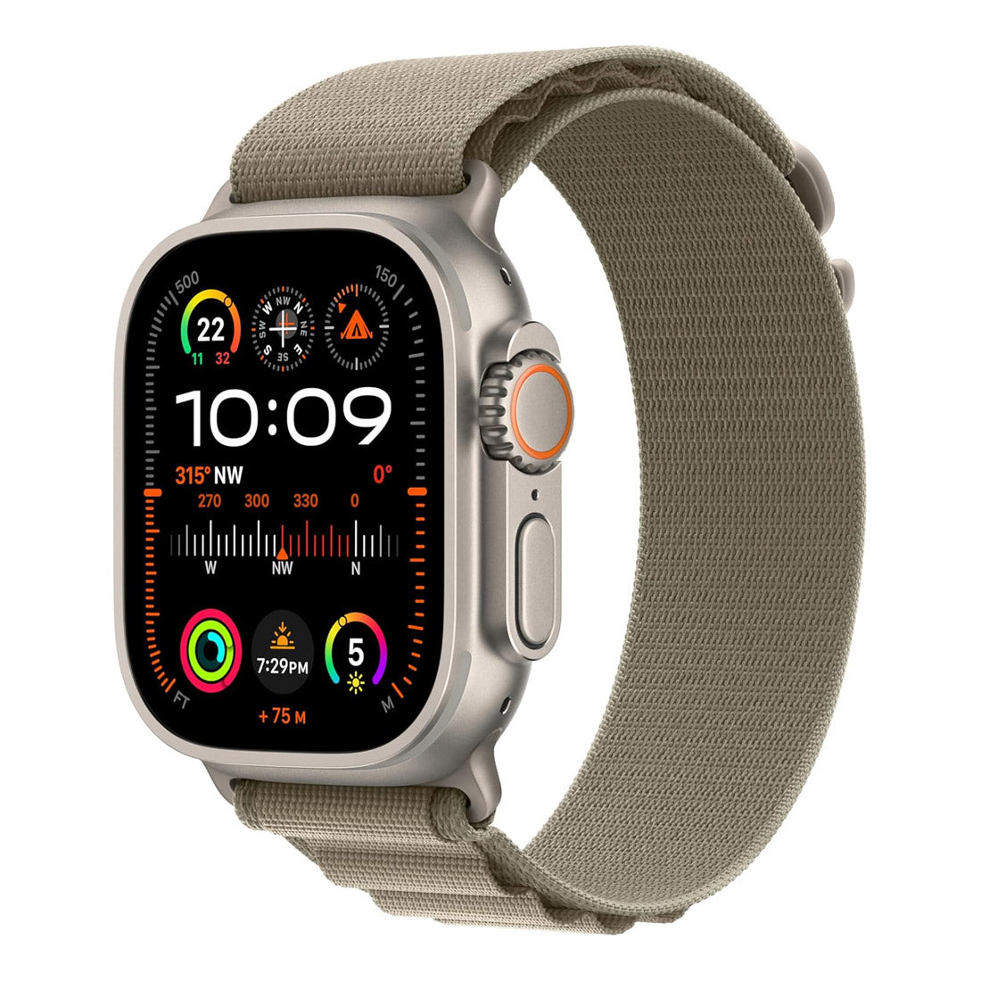 Apple Watch Ultra 2 49mm GPS + Cellular Titanium Case w/ Olive Alpine Loop Medium
