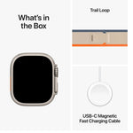 Apple Watch Ultra 2 GPS + Cellular 49mm Titanium w/ Orange/Beige Trail Loop - M/L