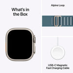 Apple Watch Ultra 3 49mm GPS + Cellular Natural Titanium Case w/ Light Blue Alpine Loop (Medium)