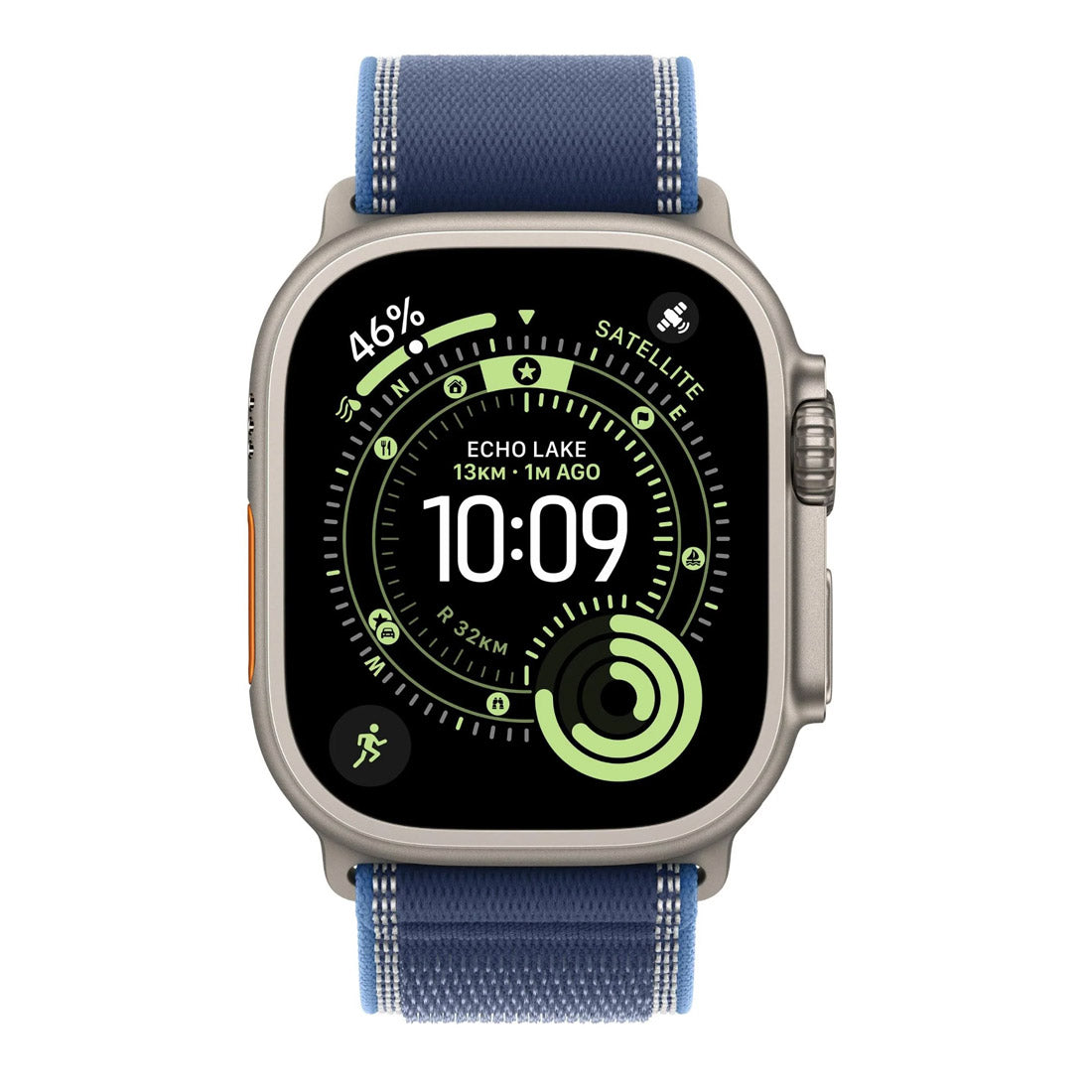 Apple Watch Ultra 3 49mm GPS + Cellular Natural Titanium Case w/ Bright Blue Trail Loop (Medium/Large)
