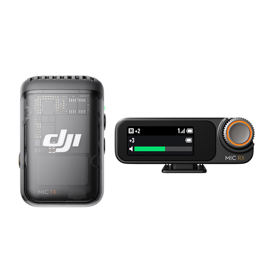 DJI Mic 2 (1 Transmitter + 1 Receiver) Wireless Microphone (For Android, iPhone, PC, Camera)
