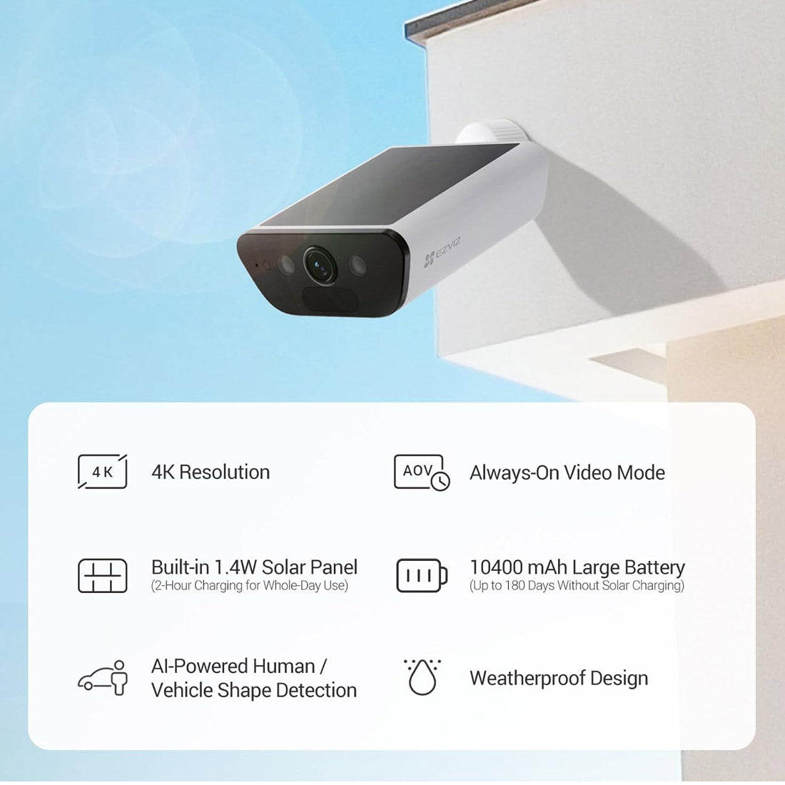 EZVIZ CB5 4K Outdoor Solar Battery Security Camera