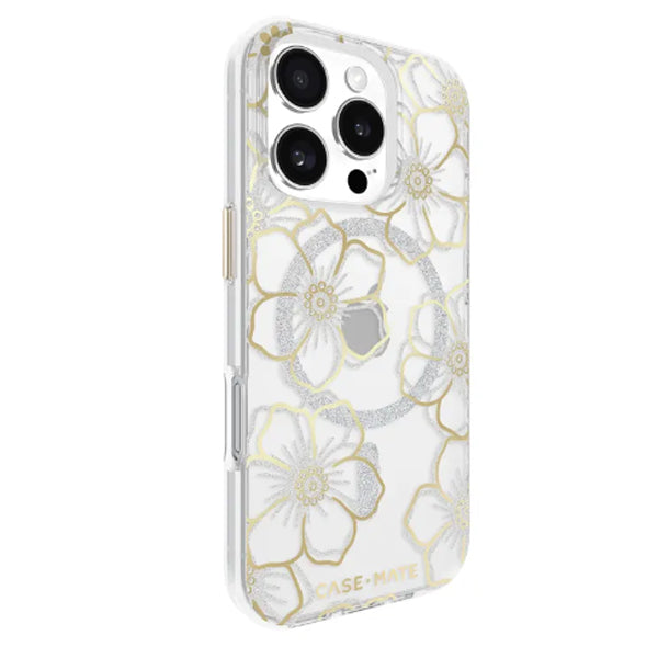 Case-Mate Floral Gems MagSafe Case For iPhone 16 Pro (6.3") - Gold