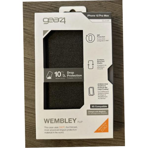 Gear4 D3O Wembley Flip Case For iPhone 12 Pro Max (6.7") Clear