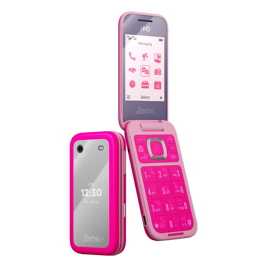 HMD Barbie 4G Feature Flip Phone (Dual Sim, Bluetooth) - Power Pink Image