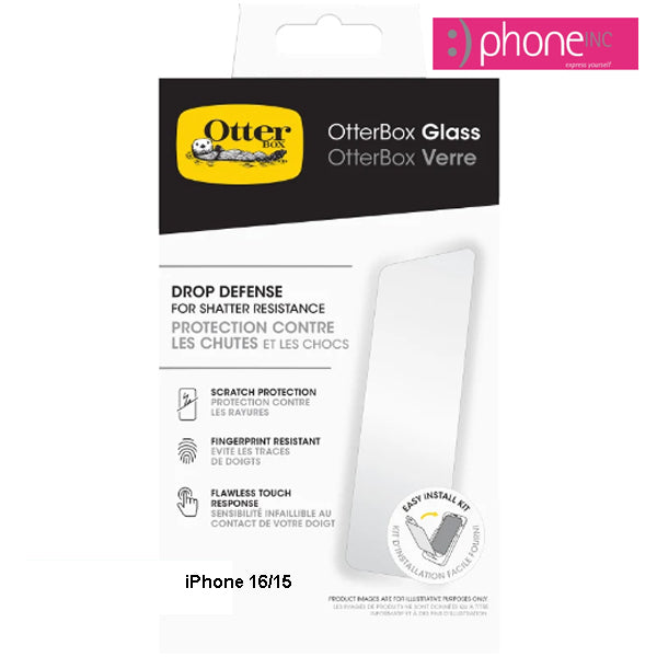 OtterBox Glass Screen Protector For iPhone 15/16 (6.1") - CLEAR