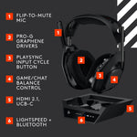 Logitech G Astro A50 X LIGHTSPEED Wireless Gaming Headset w/ Base Station - Black