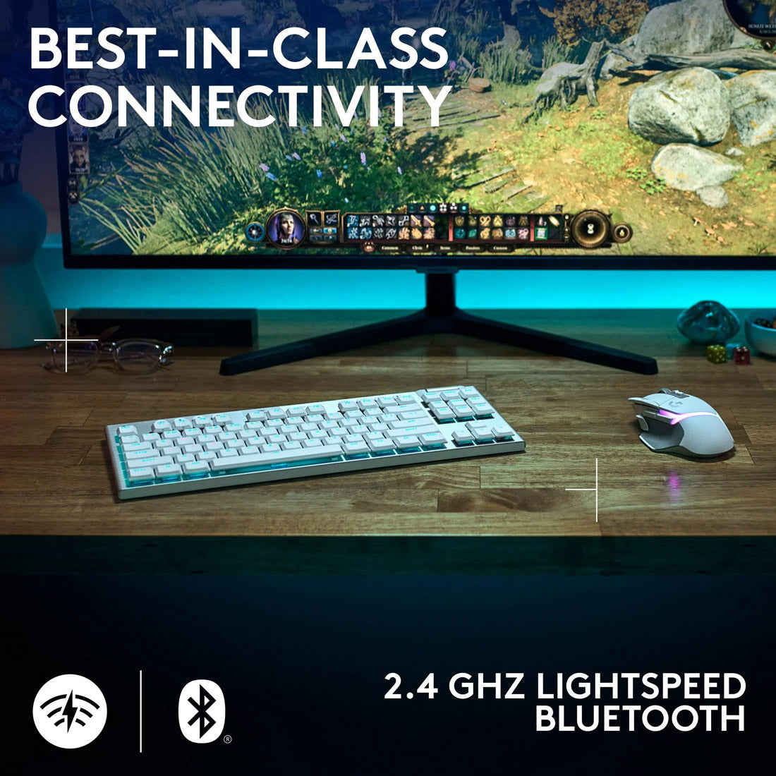 Logitech G915 X LIGHTSPEED TKL Low-Profile Wireless Gaming Keyboard 920-012738 - White
