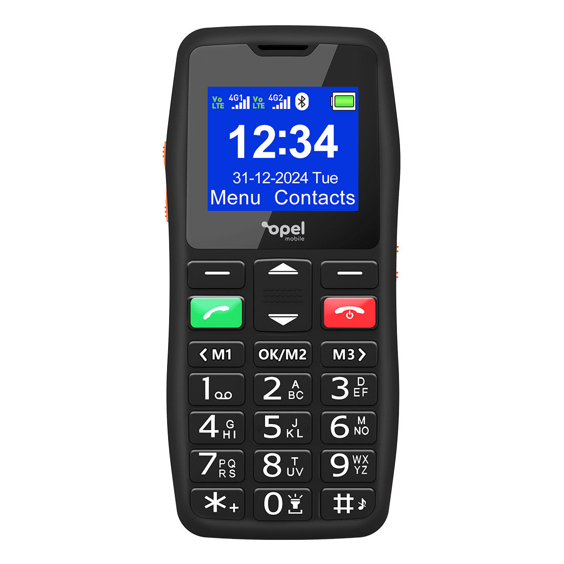 Opel Mobile Lite 5 (Dual Sim- Keypad w/Charging Cradle- OML524B) - Black