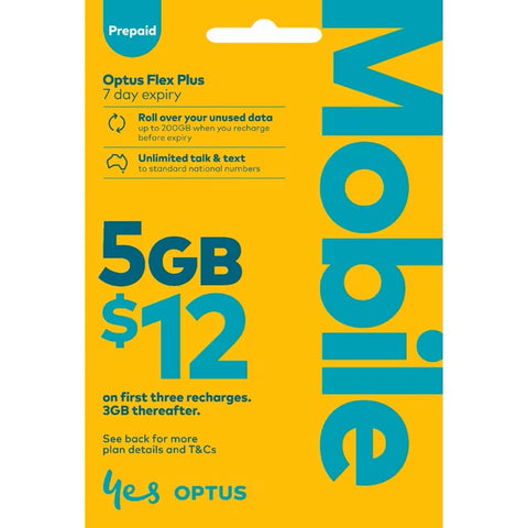Australia mobile Optus prepaid SIM starter kit 5GB + Unlimited Talk and SMS