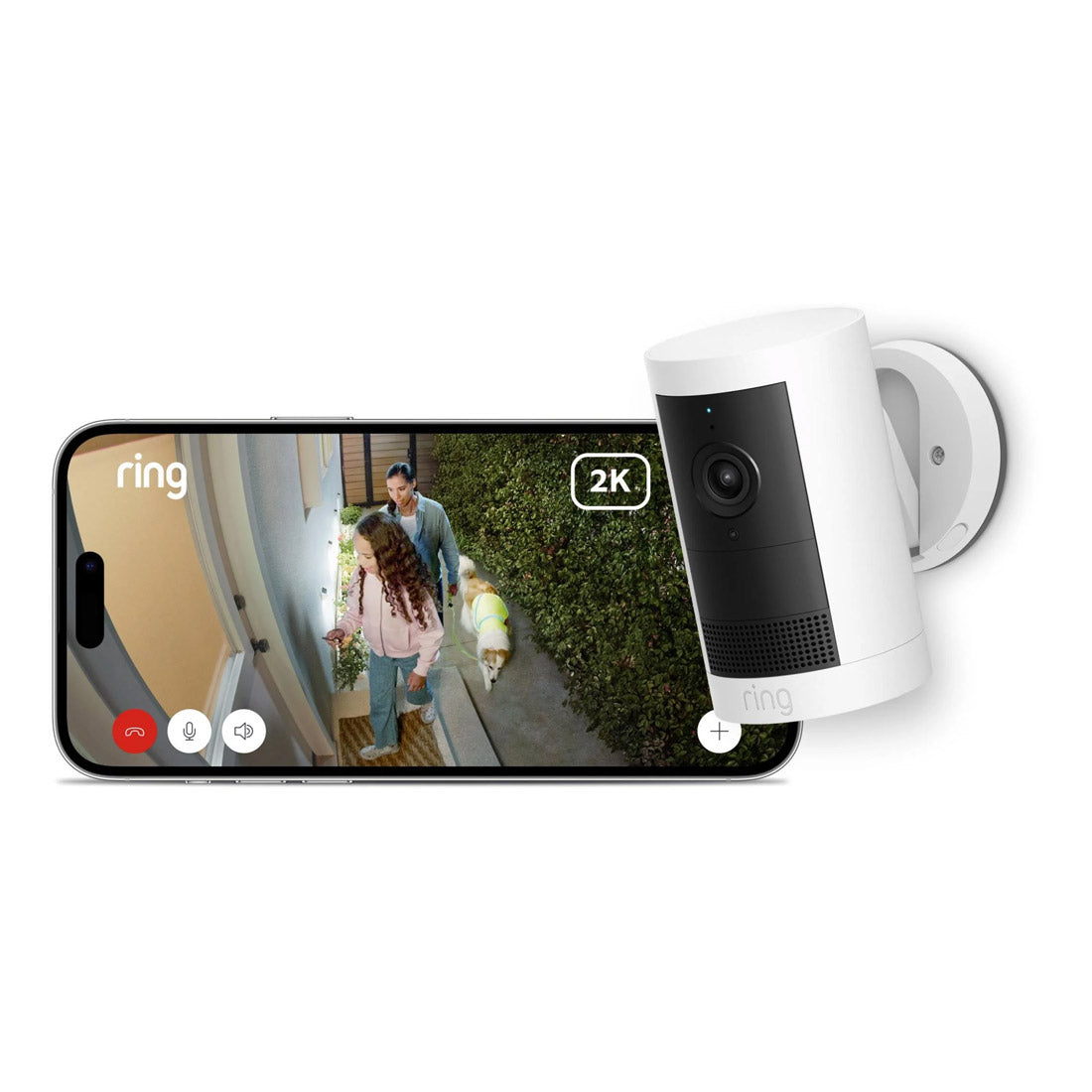 Ring Outdoor Security Camera Plus Battery - White