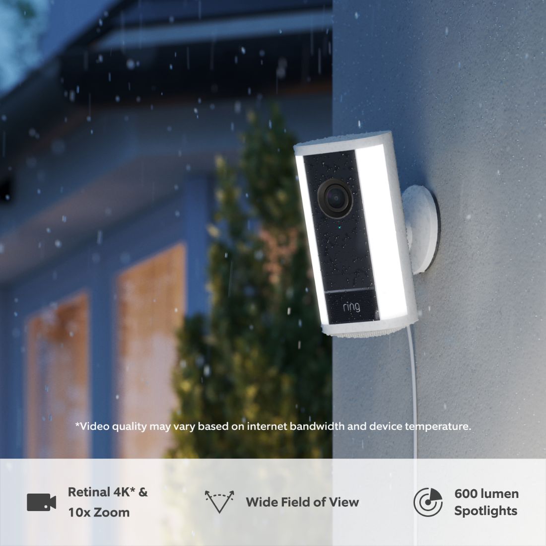 Ring Spotlight Camera Pro (2nd Gen) 4K Wired Security Camera - White